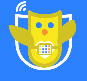 Owl mascot wearing an AAC Device